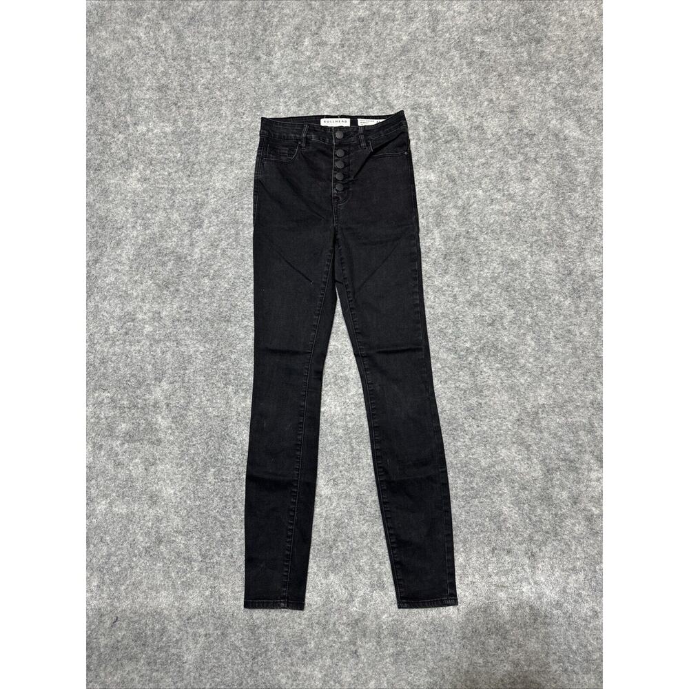 Bullhead Super High Rise Skinniest Women's Skinny Jeans Size 24 Black Dark Denim